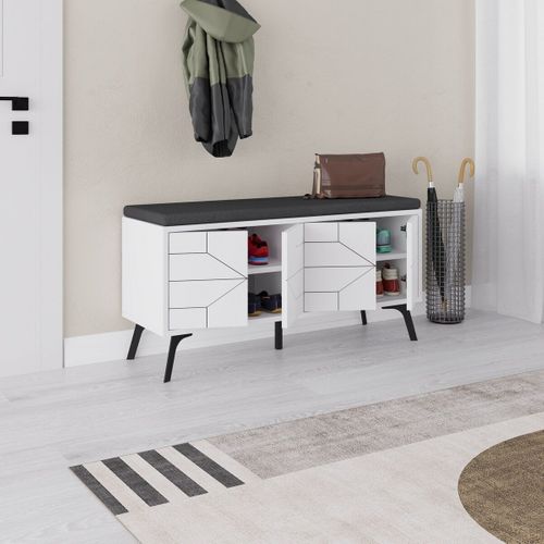 Meuble De Rangement Chaussures 4 Portes H55 Cm