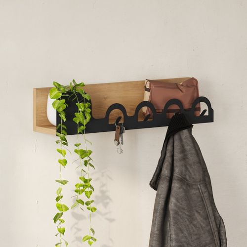 Porte Manteaux Suspendu Décor Chêne L63 Cm