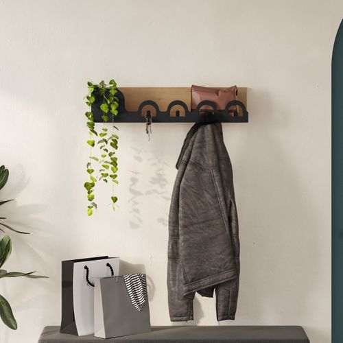 Porte Manteaux Suspendu Décor Chêne L63 Cm