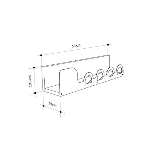 Porte Manteaux Suspendu Décor Chêne L63 Cm