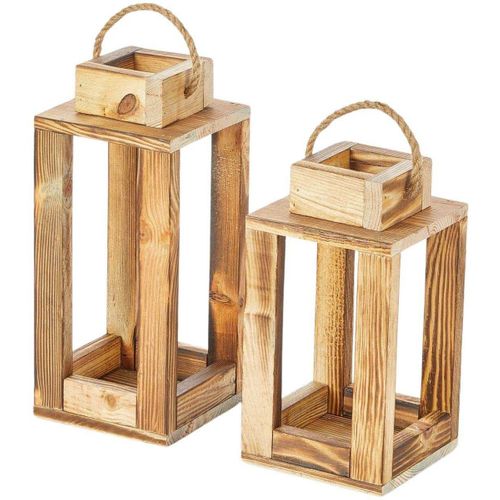 Ensemble De 2 Lanternes En Bois