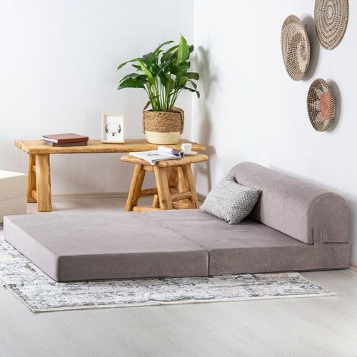 Canapé Convertible En Tissu Velours L120 Cm