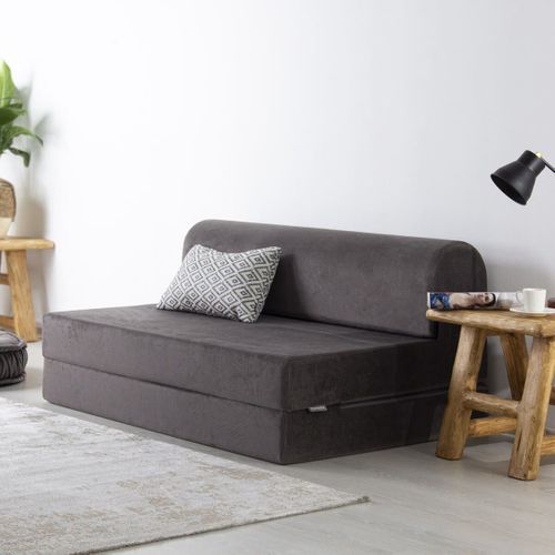 Canapé Convertible En Tissu Velours L120 Cm