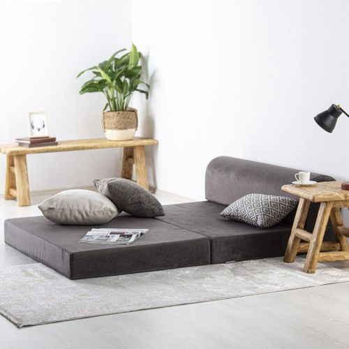 Canapé Convertible En Tissu Velours L120 Cm