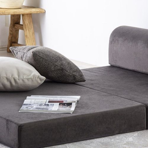 Canapé Convertible En Tissu Velours L120 Cm