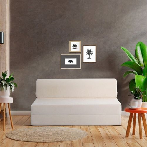 Canapé Convertible En Tissu Velours L120 Cm