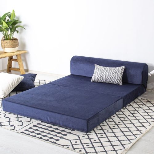 Canapé Convertible En Tissu Velours L120 Cm