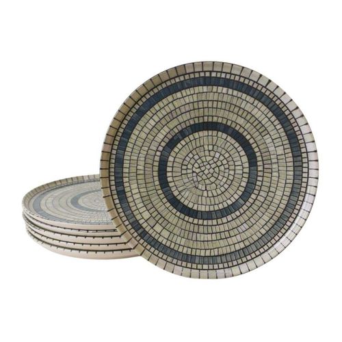Assiette En Céramique Mosaique 28 Cm (lot De 6)
