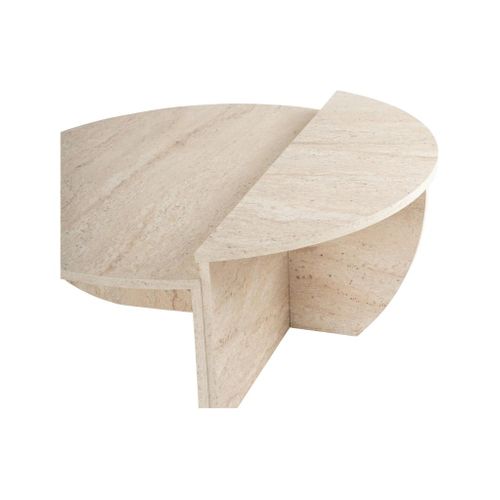 Lot De 2 Tables Basses - Effet Travertin Beige - Aloeva