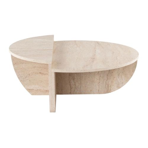 Lot De 2 Tables Basses - Effet Travertin Beige - Aloeva