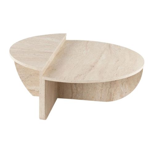 Lot De 2 Tables Basses - Effet Travertin Beige - Aloeva