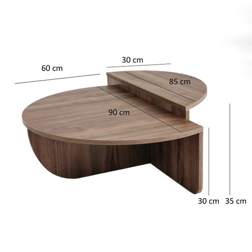 Lot De 2 Tables Basses - Effet Travertin Beige - Aloeva