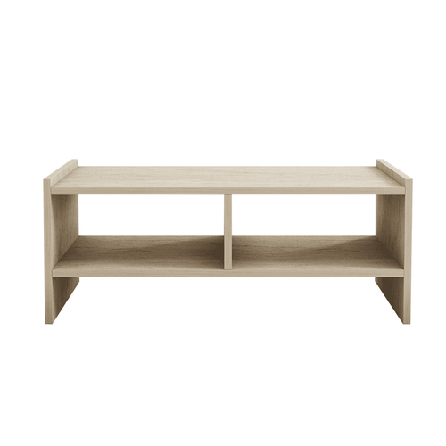 Table Basse 2 Niches Ouvertes Décor Travertin L90 Cm