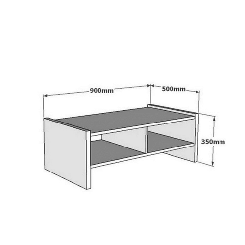 Table Basse 2 Niches Ouvertes Décor Travertin L90 Cm