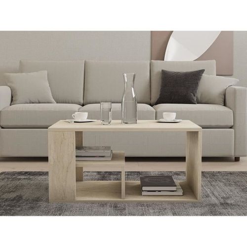 Table Basse - Eros - Rectangulaire - Travertin - 80 X 50 X 40 Cm