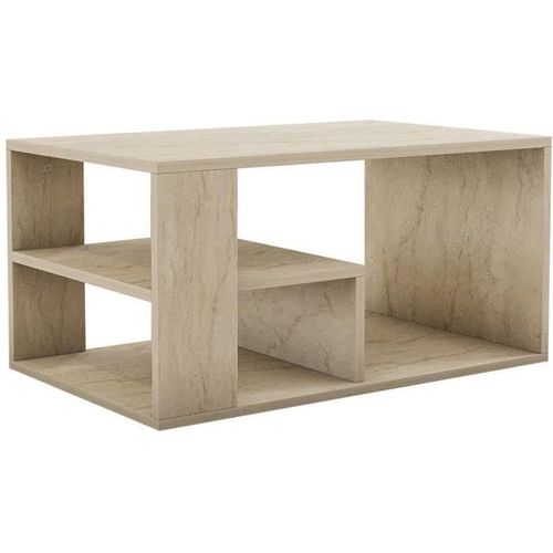 Table Basse - Eros - Rectangulaire - Travertin - 80 X 50 X 40 Cm
