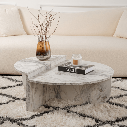 Table Basse En Aggloméré Podium Marbre Freesia