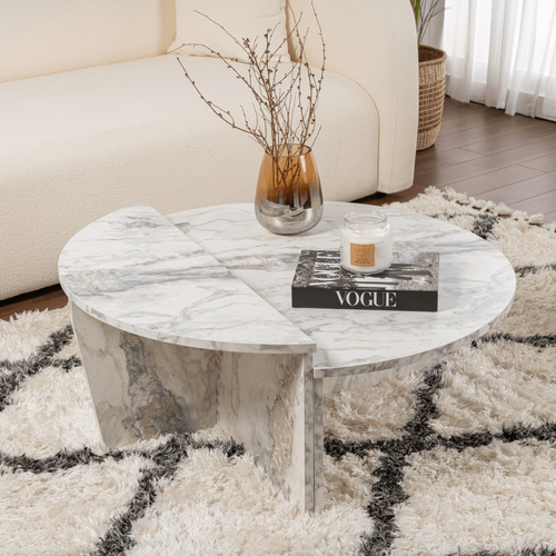 Table Basse En Aggloméré Podium Marbre Freesia