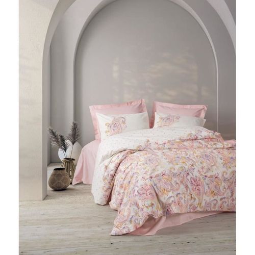 Parure De Lit - 1 Housse De Couette 220 X 240 Cm + 2 Taies D'oreiller 60 X 60 Cm - Rose