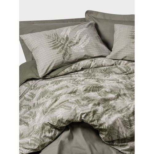 Parure De Lit _ 1 Housse De Couette 220 X 240 Cm + 2 Taies D'oreiller 60 X 60 Cm - Kaki
