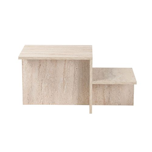 Table Basse Design Rechy L80xh40cm Bois Effet Travertin