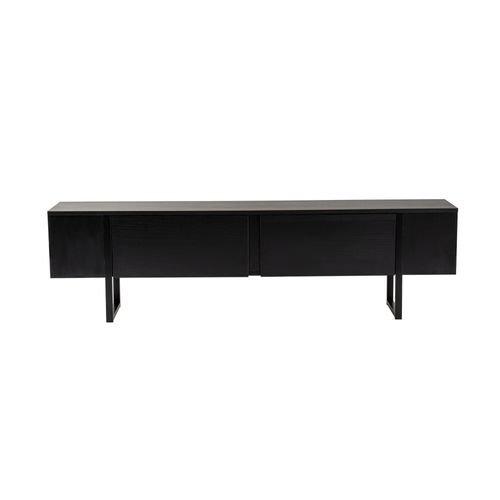 Meuble TV Moderne 2 Portes Basculantes Domenica L180cm Noir