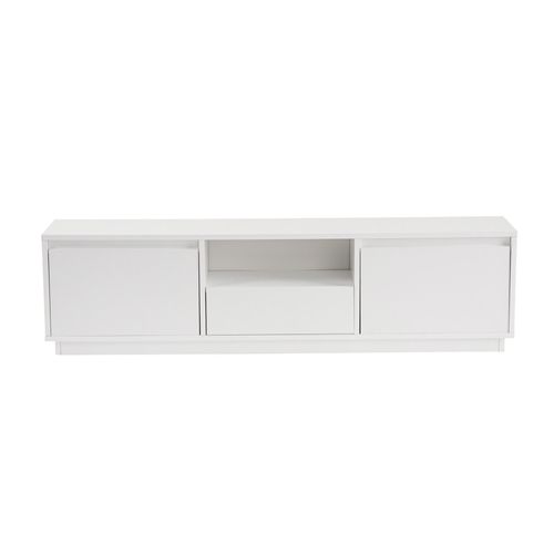 Meuble TV Moderne 3 Portes Basculantes Diazon L160cm Blanc