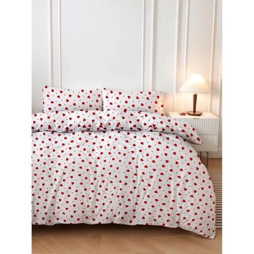 Parure De Lit - 1 Housse De Couette 220 X 240 Cm + 2 Taies D'oreiller 60 X 60 Cm - 50% Coton