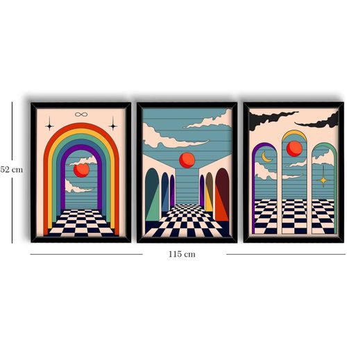 Ensemble De 3 Tableaux Décoratifs Arc En Ciel