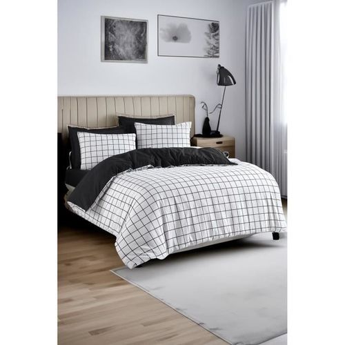 Parure De Lit - 1 Housse De Couette 220 X 240 Cm + 2 Taies D'oreiller 60 X 60 Cm - 65% Coton