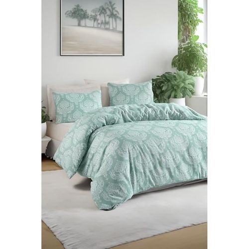 Parure De Lit - 1 Housse De Couette 220 X 240 Cm + 2 Taies D'oreiller 60 X 60 Cm - 65% Coton