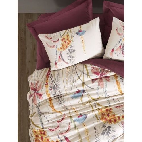 Parure De Lit - 1 Housse De Couette 220 X 240 Cm + 2 Taies D'oreiller 60 X60 Cm - Rouge