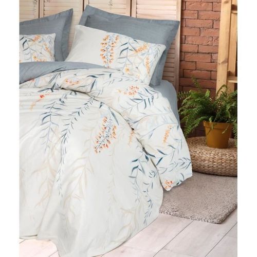 Parure De Lit - 1 Housse De Couette 220x 240 Cm + 2 Taies D'oreiller 60 X 60 Cm - Bleu