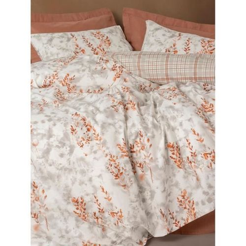 Parure De Lit - 1 Housse De Couette 220 X 240 Cm + 2 Taies D'oreiller 60 X 60 Cm - Cannelle