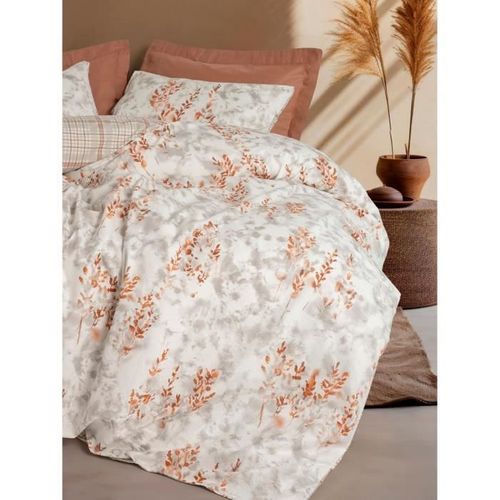 Parure De Lit - 1 Housse De Couette 220 X 240 Cm + 2 Taies D'oreiller 60 X 60 Cm - Cannelle