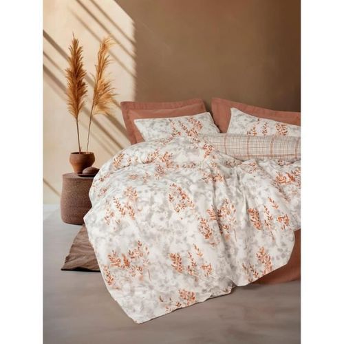 Parure De Lit - 1 Housse De Couette 220 X 240 Cm + 2 Taies D'oreiller 60 X 60 Cm - Cannelle