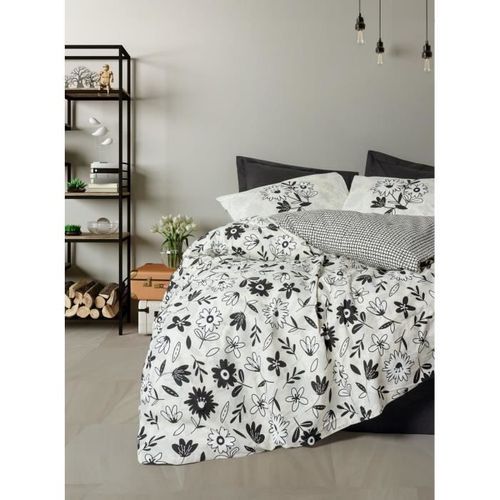 Parure De Lit - 1 Housse De Couette 220 X 240 Cm + 2 Taies D'oreiller 60 X 60 Cm - Noir
