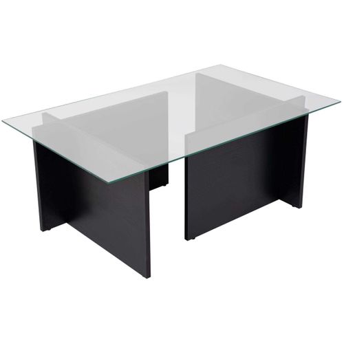 Table Basse En Verre Et Aggloméré Vetrino Noir