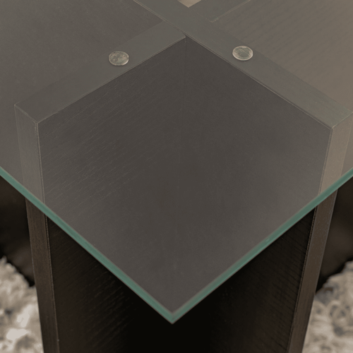 Table Basse En Verre Et Aggloméré Vetrino Noir