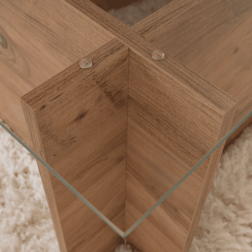 Table Basse En Verre Et Aggloméré Vetrino Pin