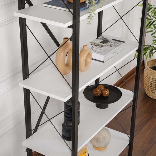 Etagère En Aggloméré Et Métal Elysian Blanc, Noir