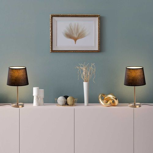 Ensemble De 2 Lampes à Poser Abajur Doré Et Noir