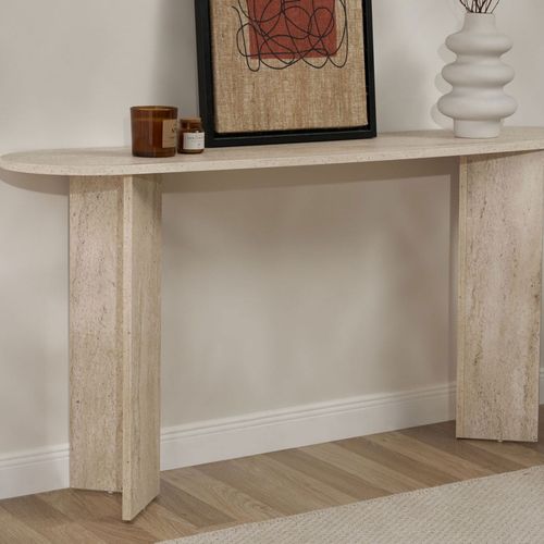 Console Ovale En Effet Travertin L150cm