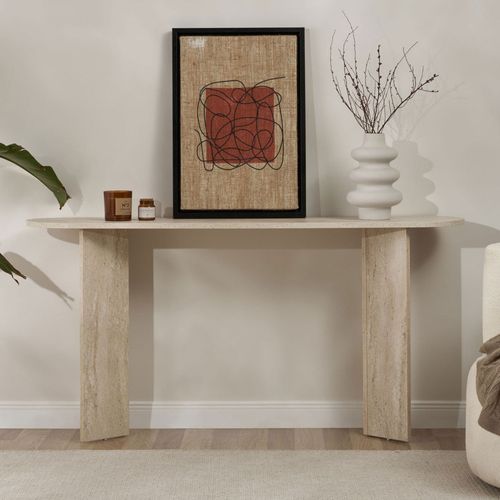 Console Ovale En Effet Travertin L150cm
