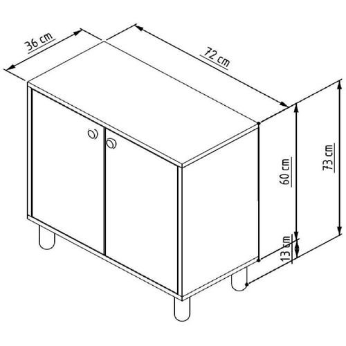 Buffet 2 Portes En Aggloméré Lina Blanc