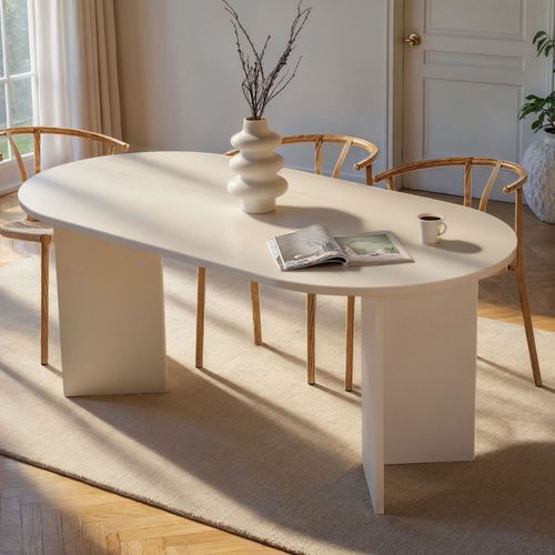 Table à Manger 8 Personnes Ovale En Bois