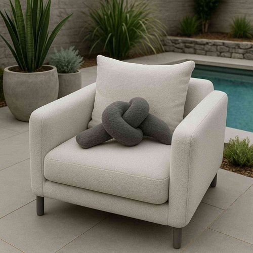 Coussin Nœud En Polyester Ask Dugum Gris