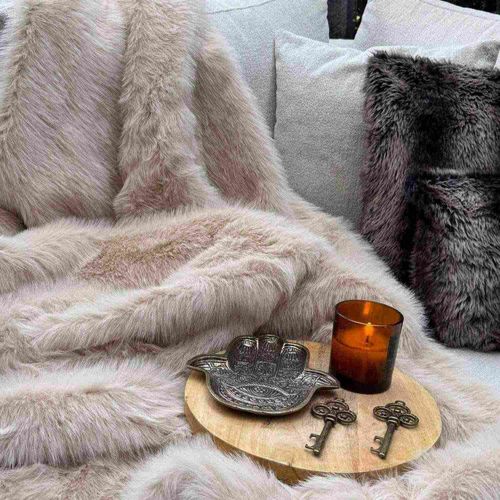 Jeté De Canapé En Polyester 200x75 Lolita Beige