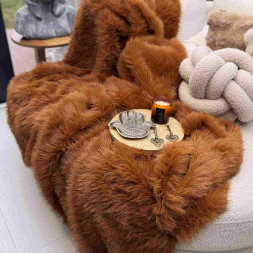 Jeté De Canapé En Polyester 200x75 Lolita Terracotta