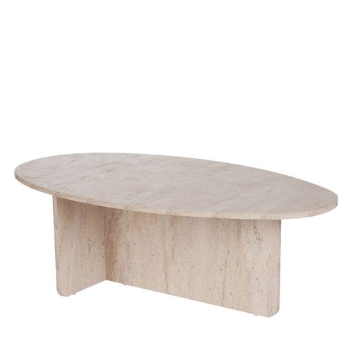 Table Basse Organique Effet Travertin 120x65cm